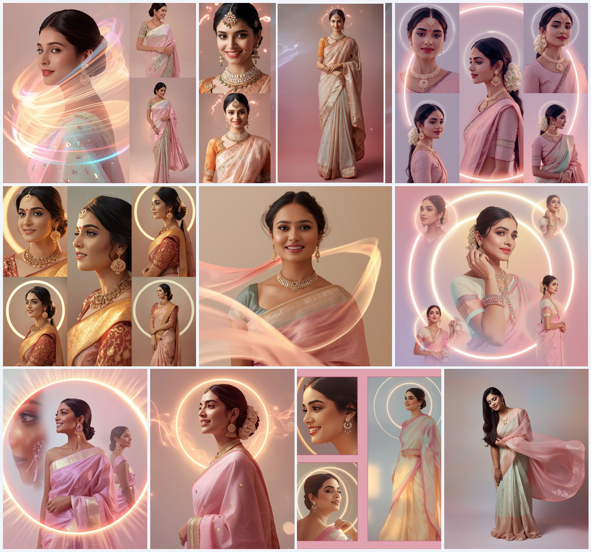 10+ Crisp White Jamdani Saree AI Prompts to Generate Clean Heritage Portraits with Bright Natural Lighting - Main Thumbnail