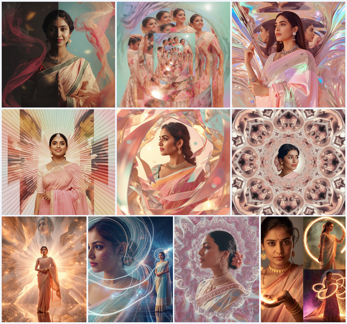 10+ Dhoti-Style Silk Fancy Saree AI Prompts for Urban Fusion Looks via Gemini, Grok, and ChatGPT - Main Thumbnail