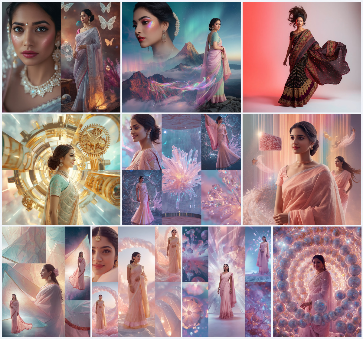 Best 10 Saree AI Prompts for Rustic Sunset Village Scenes