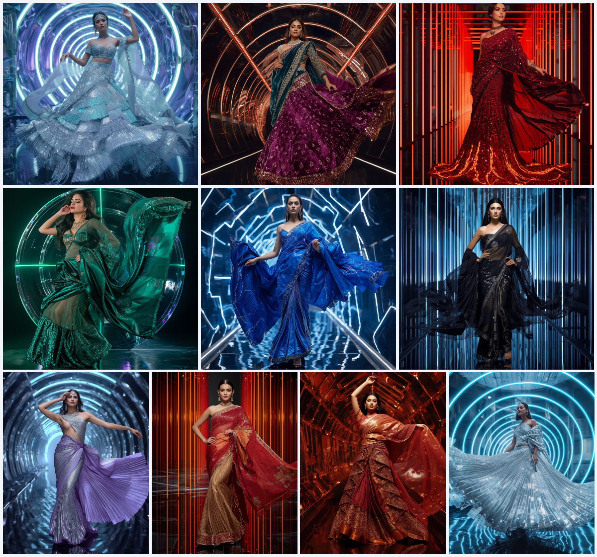Viral Prompt for Gemini: Metallic Foil Printed Saree - Main Thumbnail