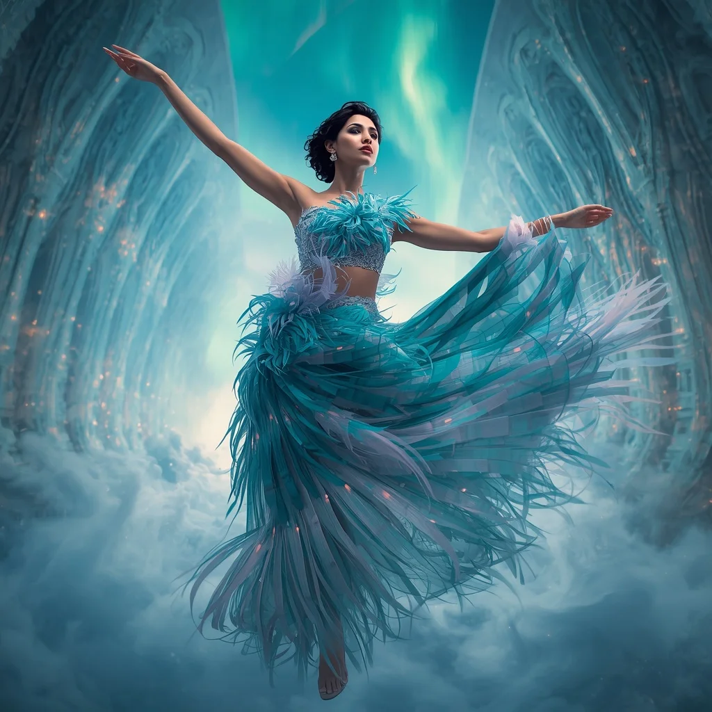 Aurora Plasma Feather Saree with Sky Energy Rift | New Instagram Trend Prompt For Girl Attitude
