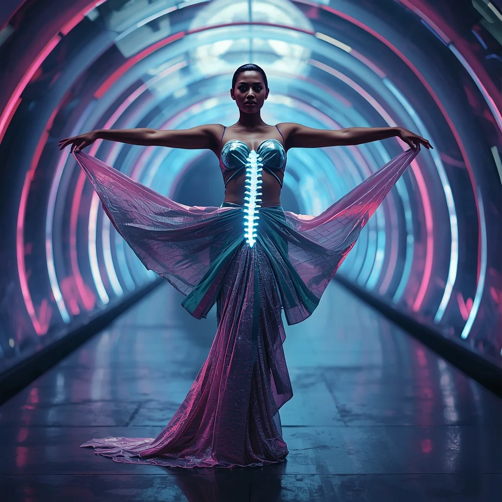 Aurora Spine Current Saree with Living Light Corridor | Instagram Prompt For Traditional Look For Girl