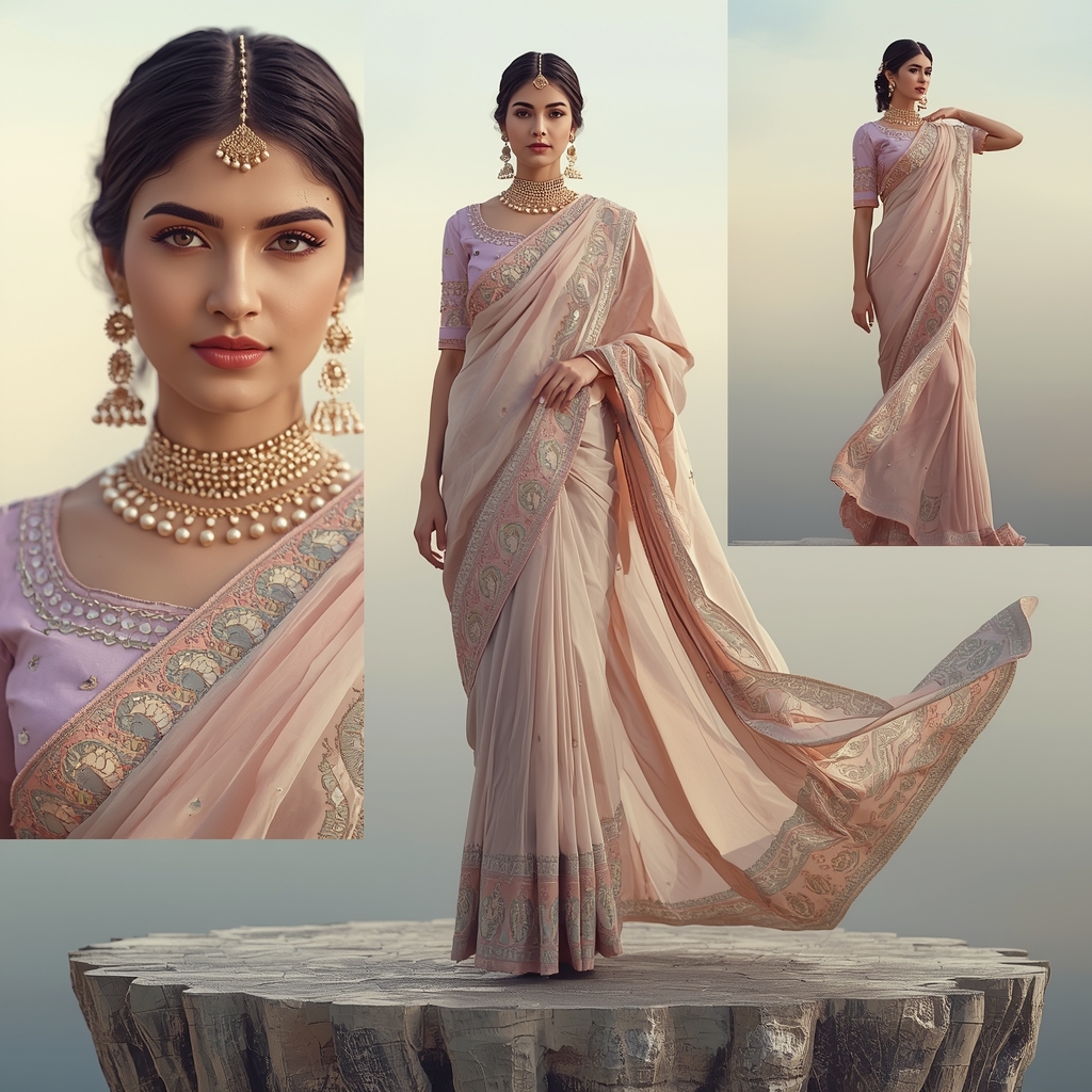 Best Viral AI Prompt Indian Beauty Pastel Saree Floating Island | Beautiful Saree Girl Ai Prompt