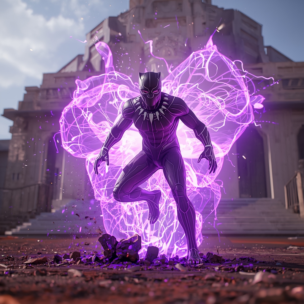 Black Panther Kinetic Energy Release Shockwave Scene | Gemini Photo Prompt