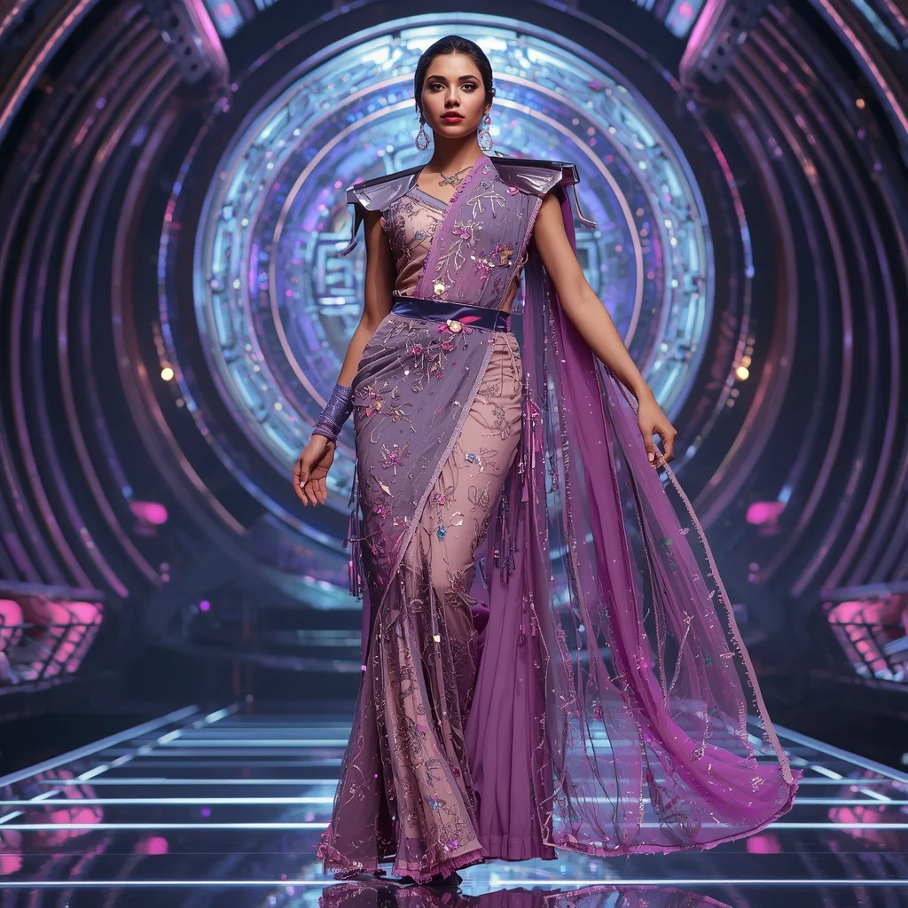 Cosmic Orchid Radiance Apex Quantum Armor Saree with Floating Prism Energy Vault Sphere Nexus Core Reactor System | Best Prompt For Traditional Look For Girl Chatgpt