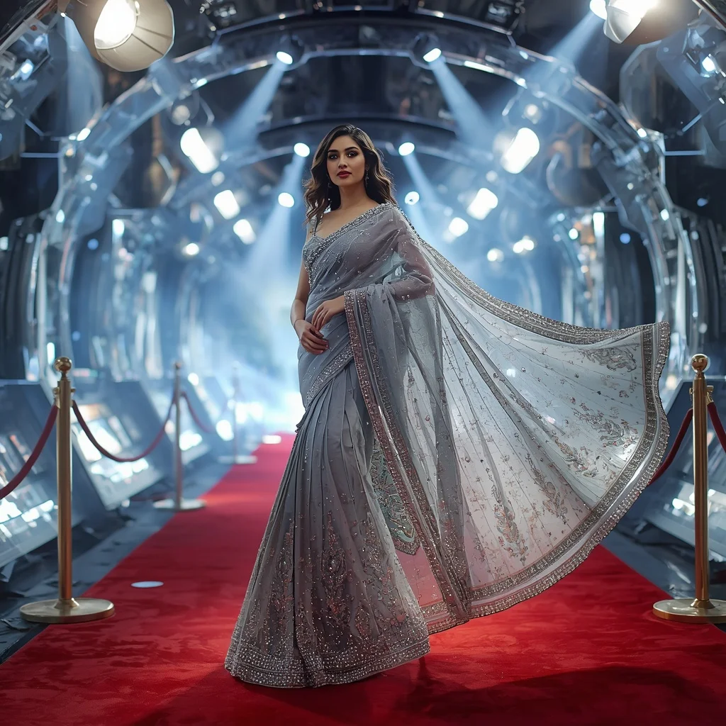 Crystal Cinema Dome Saree with Floating Luxury Film Universe | Trending Prompt Girls Instagram