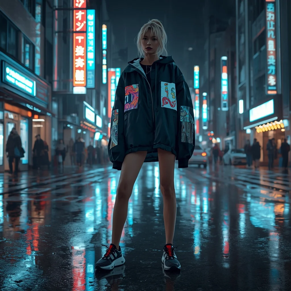 Cyber-Streetwear Tokyo Night | Copy Paste Ai Prompt