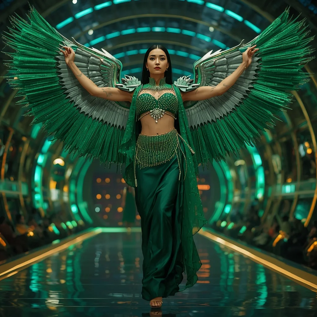 Emerald Quantum Phoenix Apex Infinity Armor Saree with Curved LED Hyper Reactor Dome Cathedral System | Grok Ai Prompt