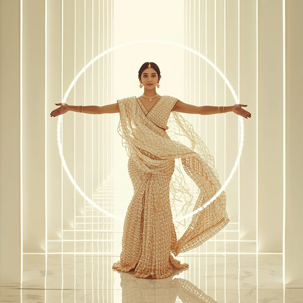 Festival Fancy Saree Solar Cell Emissive Diamond | New Ai Prompt For Image Generation Free