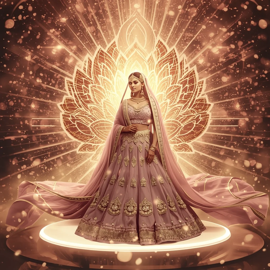 Festive Bridal Lehenga Divine Lotus Throne Vortex Collage | Supreme Glow Prompt | Gemini Ai Prompt Copy Paste