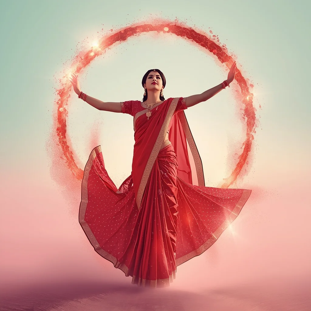 Festive Fancy Saree Plasma-Forged Ruby-Core Velvet | Saree Trending Ai Prompt