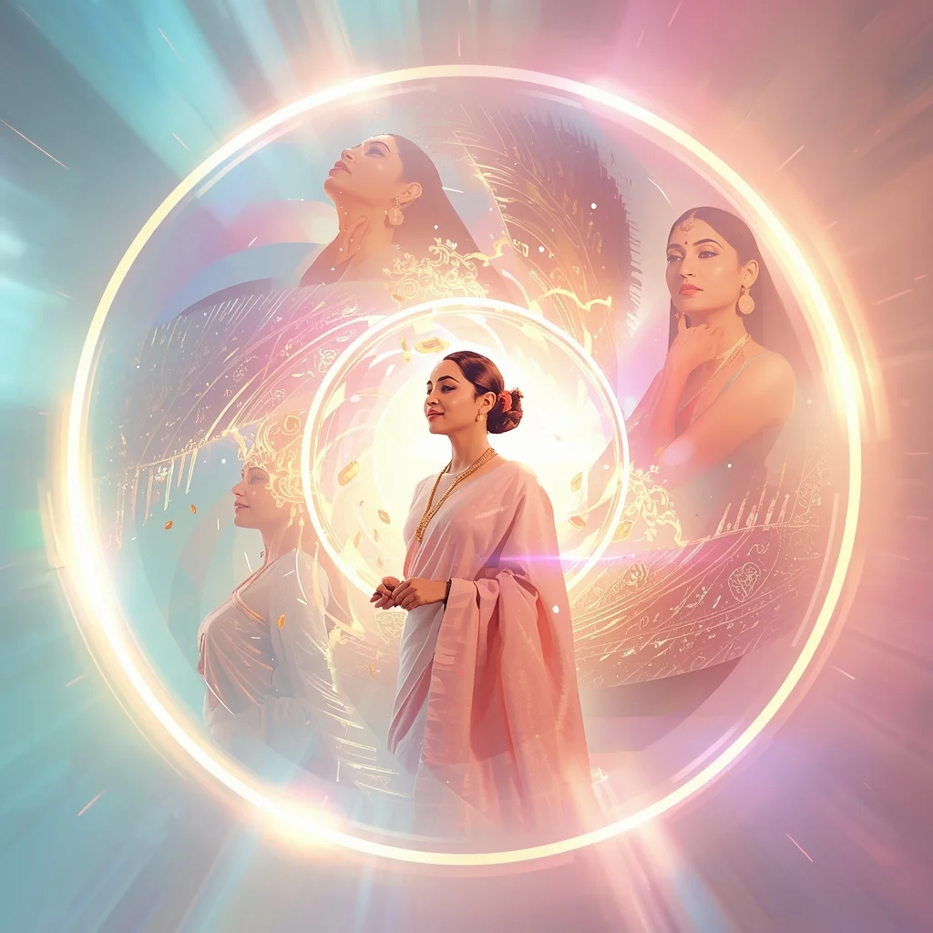 Festive Pastel Saree Plasma Core Energy Rotation Collage Luxury Cinematic | New Chat Gpt Prompt Trend