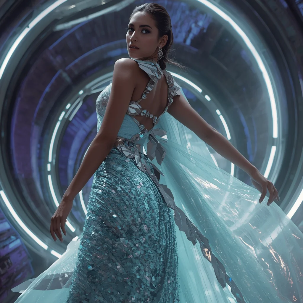 Frozen Aurora Ice Singularity Apex Quantum Armor Saree with Floating Orbital Storm Ring Nexus Collapse Matrix | Prompt Ai