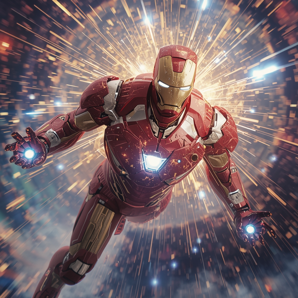 Iron Man God Mode Armor vs Multiversal Collapse Scene | Image Prompt