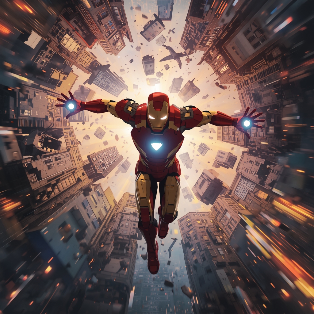 Iron Man Quantum Rift Battle Across Dimensions Scene | Fantasy Ai Prompt