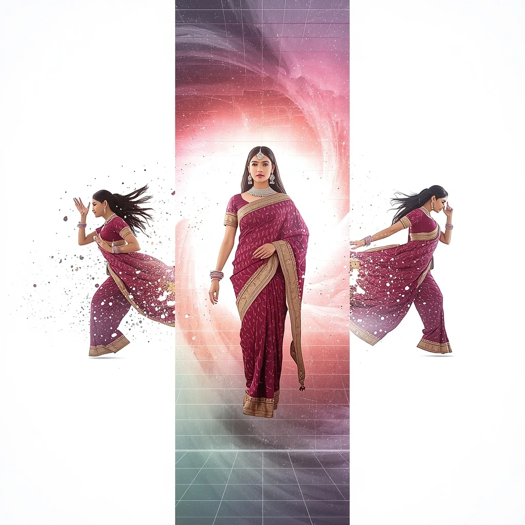 Nebula Vortex Grid Breakdown Triptych Luminous Heavenly Aesthetic | Image Prompt
