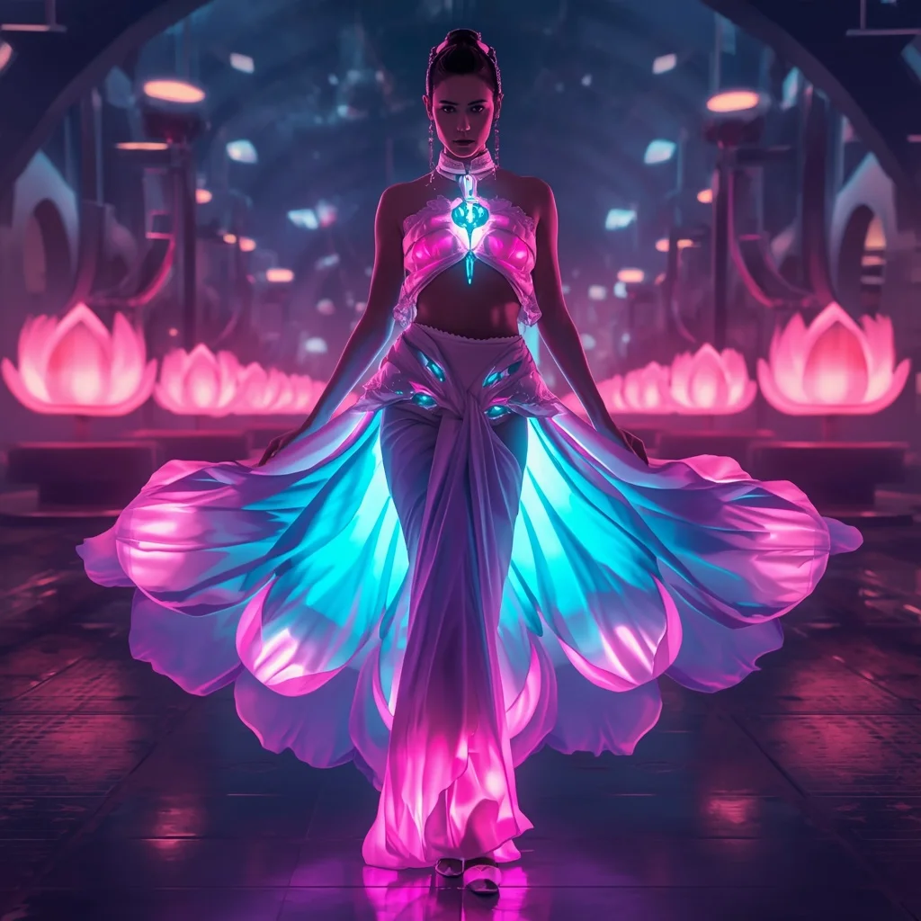 Plasma Lotus Rift Saree with Energy Bloom Reactor Field | Ultra Realistic Ai Prompt