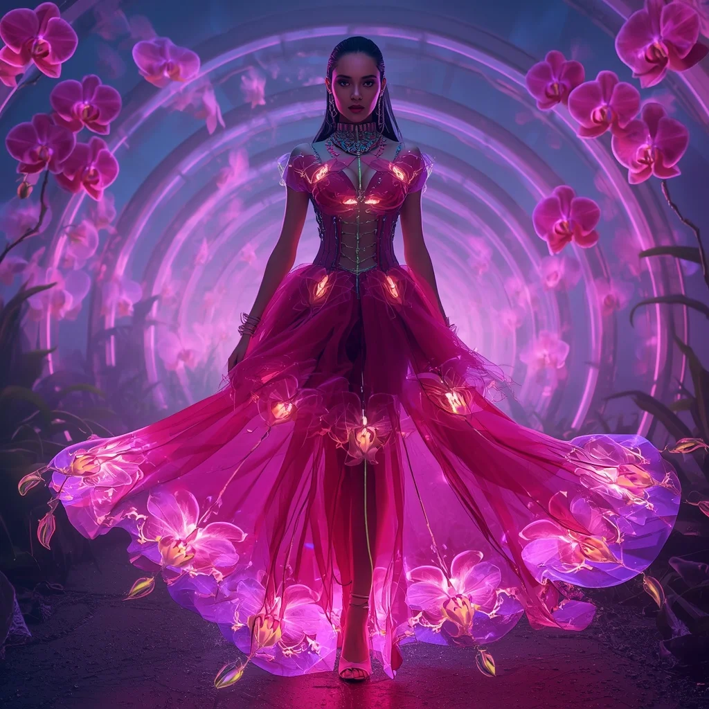 Plasma Orchid Reactor Saree with Bio Energy Bloom Field | Trending Prompt Girls ChatGPT