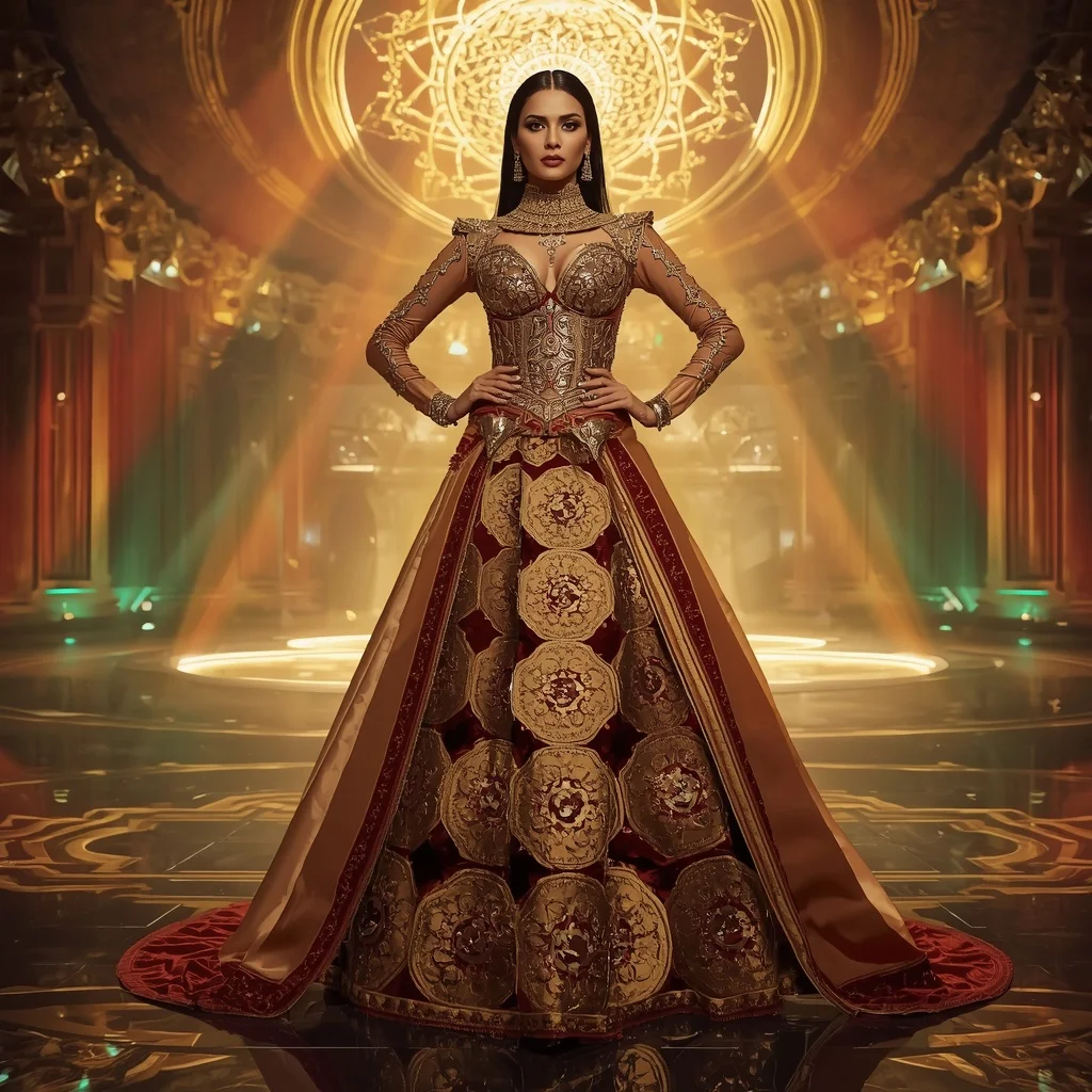 Sacred Geometry Temple Armor Saree with Floating Mandala Architecture | Prompt Seen Trending Girl 2026 Instagram