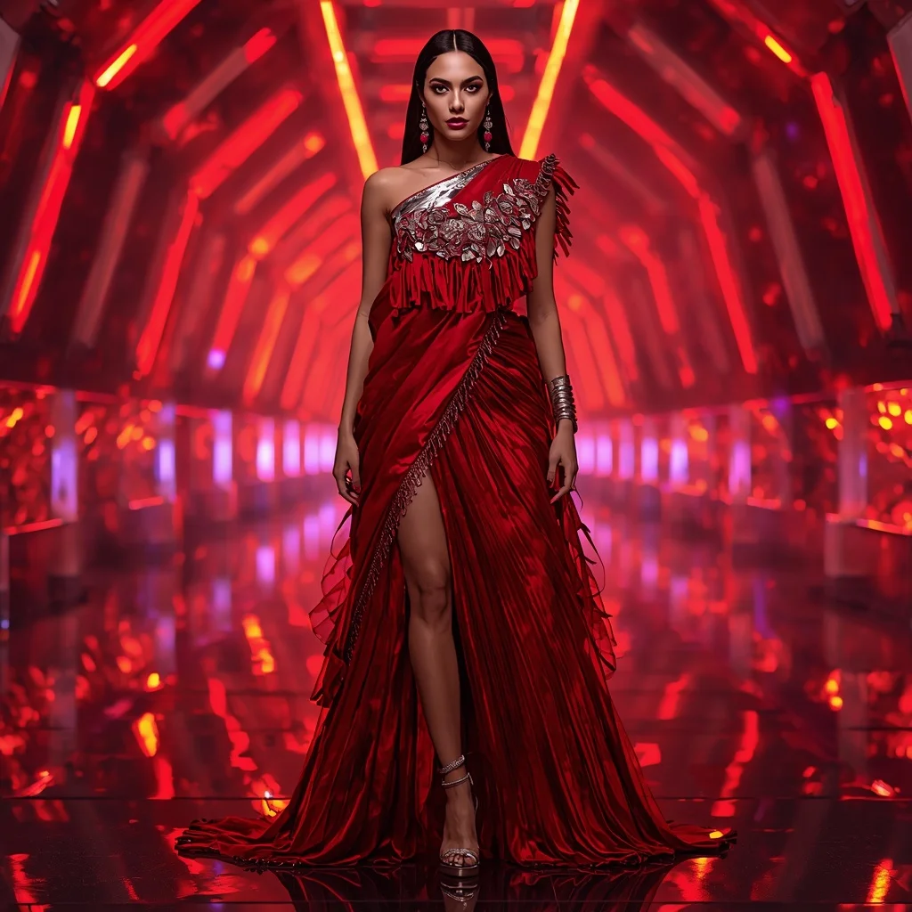 Scarlet Nova Abyss Infinity Armor Saree with Quantum Rift Engine Tunnel Core Collapse Field System Nexus | Secret Ai Prompt