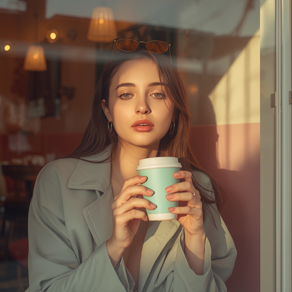 Soft Pastel Café Window Seat Portrait with Cozy Aesthetic | Happy Ai Prompt