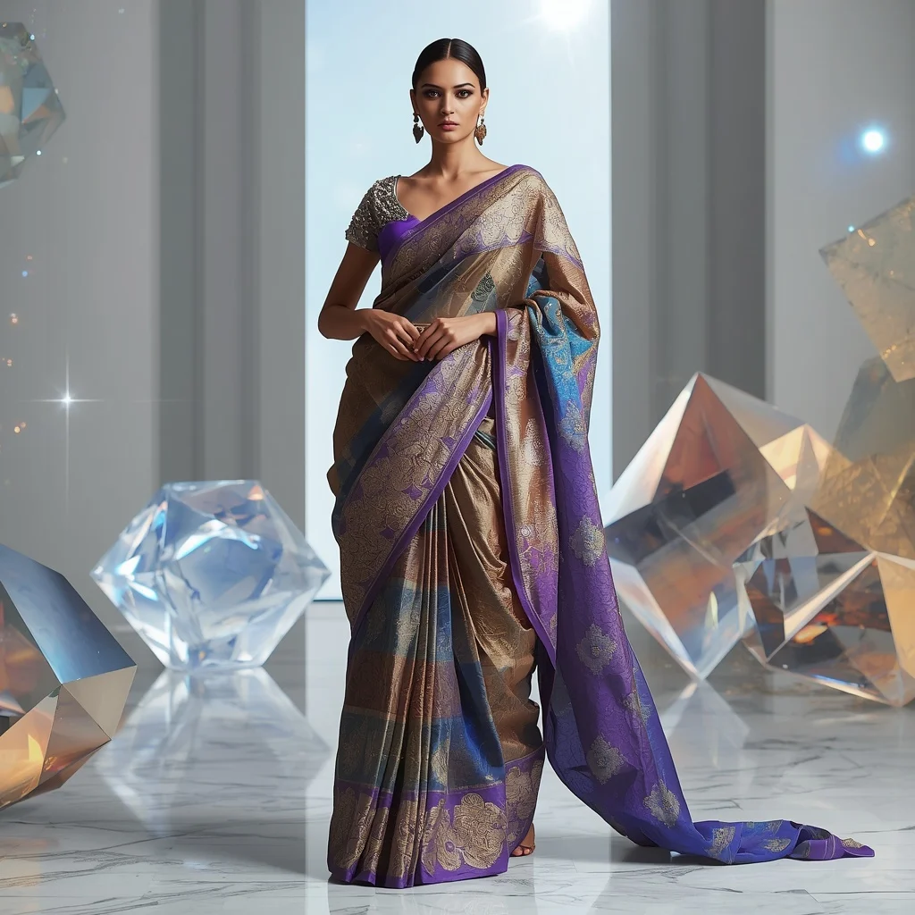 Supreme Hyper Celestial Rift Singularity Saree – Ultimate Avant-Garde Festival Saree with Impossible Pose and Rift Singularity Universe Background | Trending Prompts For Instagram For Girl
