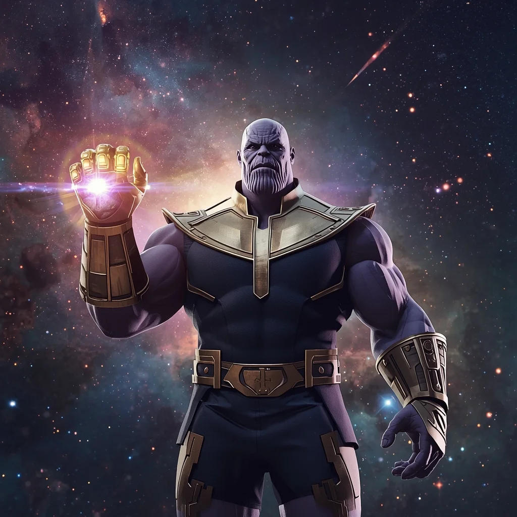 Thanos Cosmic Scale Power Shot Galaxy Background | Best Ai Prompt 2026