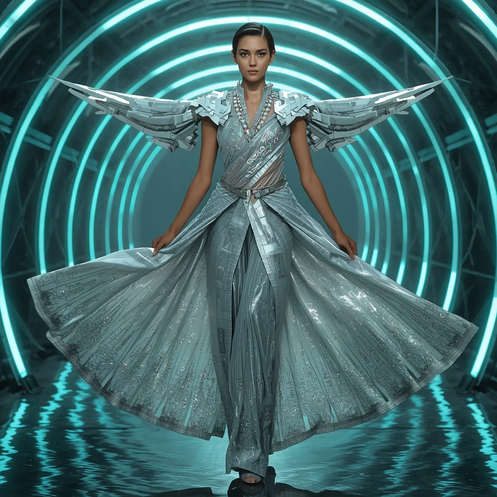 Titanium Nebula Fragment Apex Quantum Armor Saree with Floating Arc Hypermatrix Corridor Nexus Grid Collapse System | Midjourney Prompt List