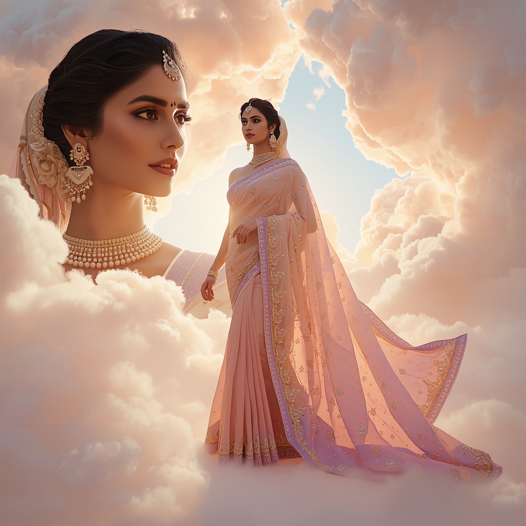 Viral Best AI Prompt Indian Beauty Pastel Saree Dream Portal | Saree Couple Ai Prompt